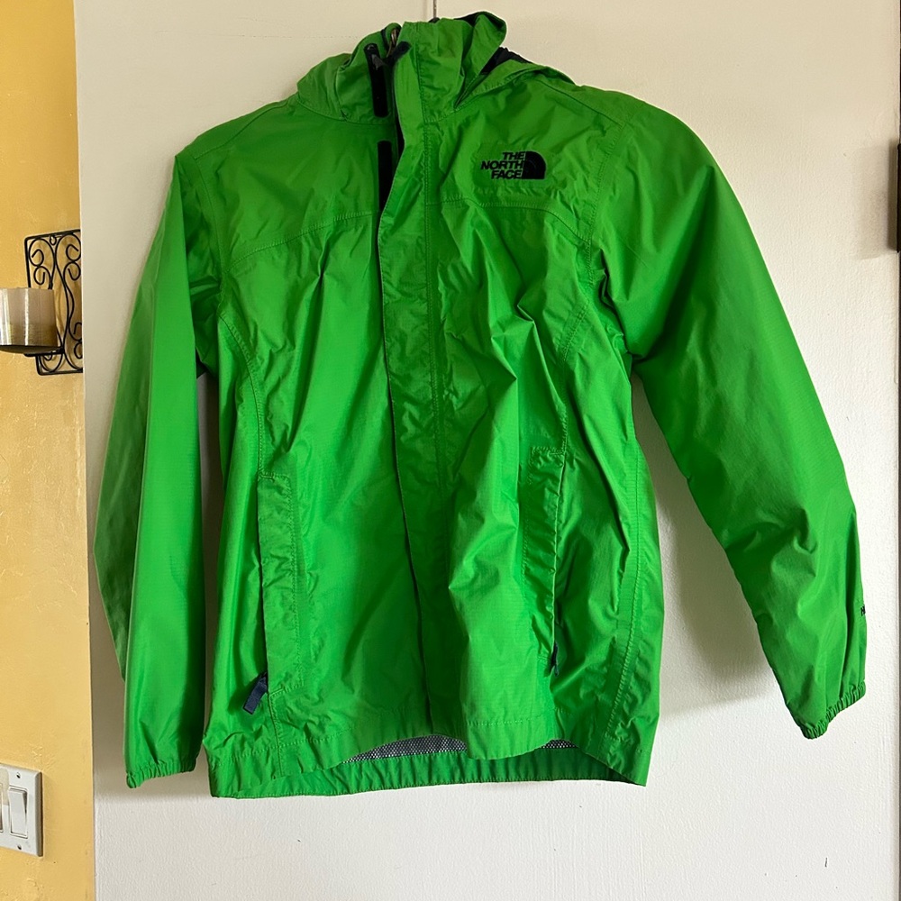 The North Face boys medium green rain jacket